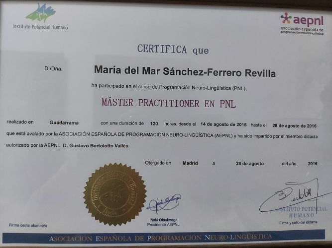 certificado máster practitioner en PNL